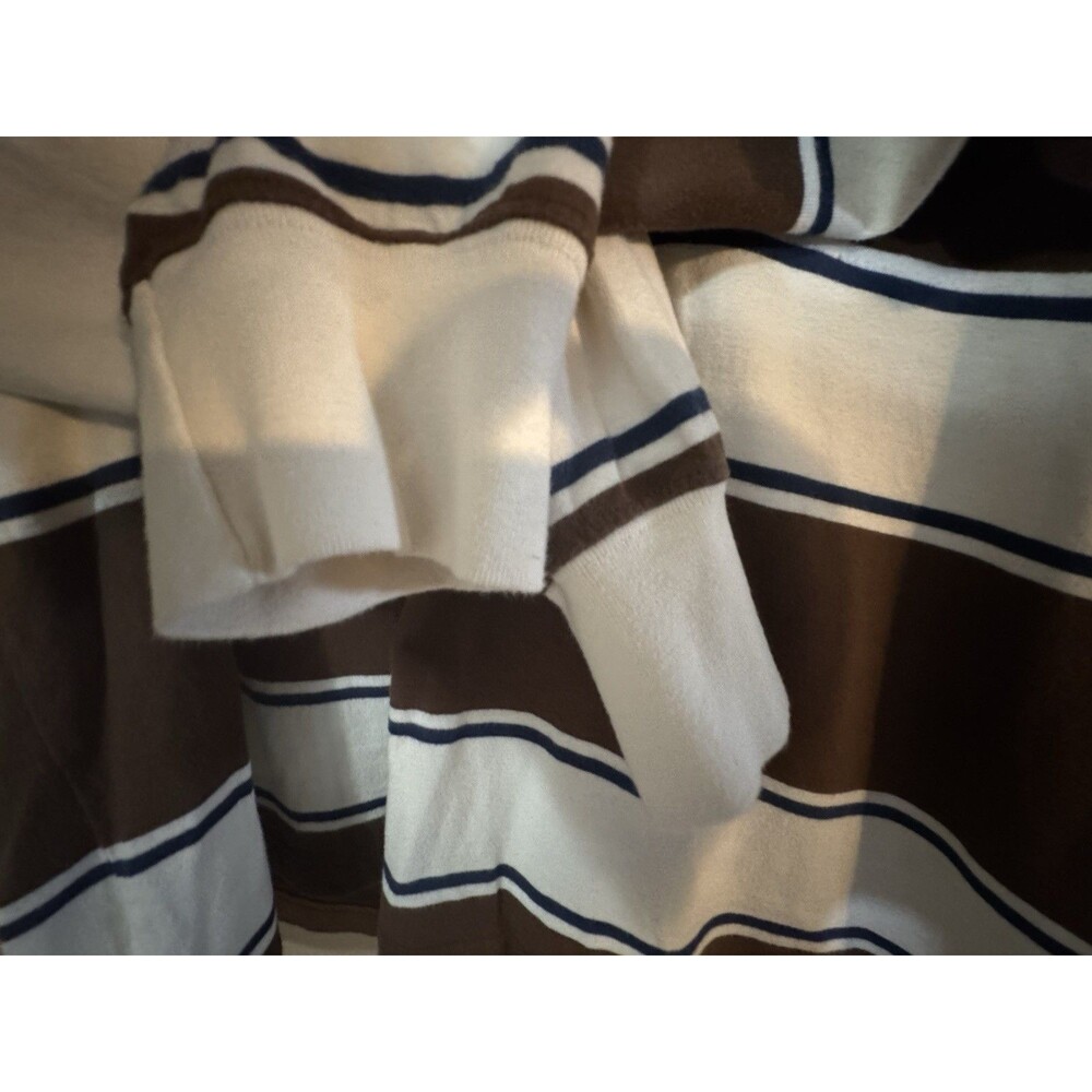 Abercrombie & Fitch Rugby Oversized Polo Shirt Men's XL Stripe Preppy Brown - Picture 3 of 8